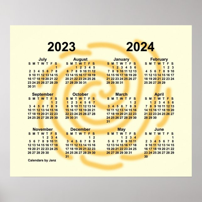 2023-2024 Soliga dagar Skolkalender av Janz Poster (Framsidan)