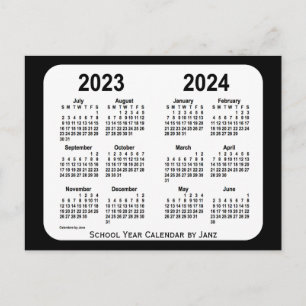 2023-2024 Svart och Vit Skolkalender av Janz Vykort