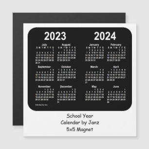 2023-2024 Svartvit skolkalender från Janz