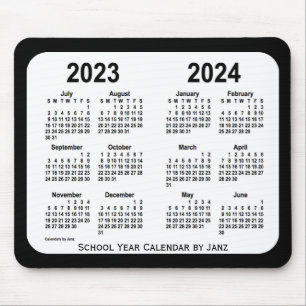 2023-2024 Svartvit skolkalender från Janz Musmatta