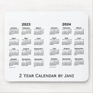 2023-2024 Vit tvåårskalender av Janz Mousepad Musmatta