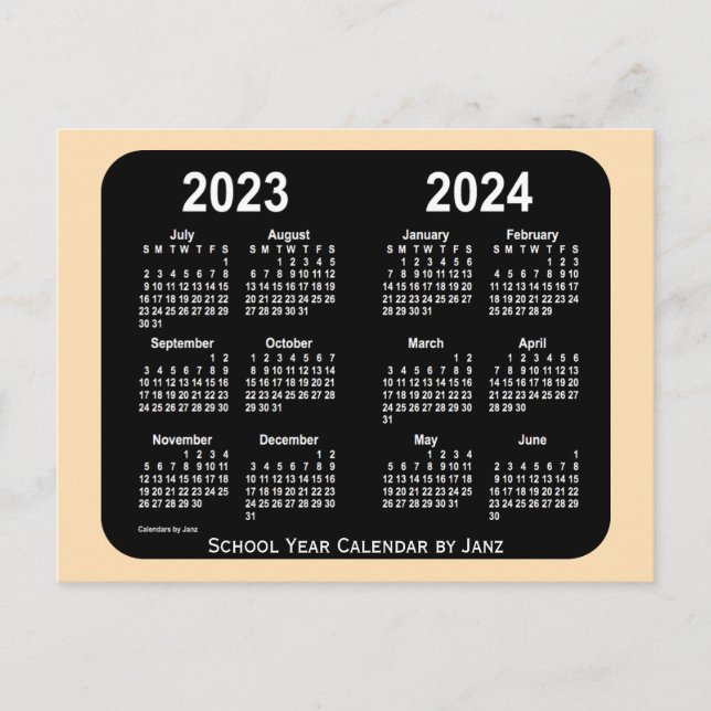 2023-2024 Wheat Neon Mini School Calendar från Jan Vykort (Framsida)