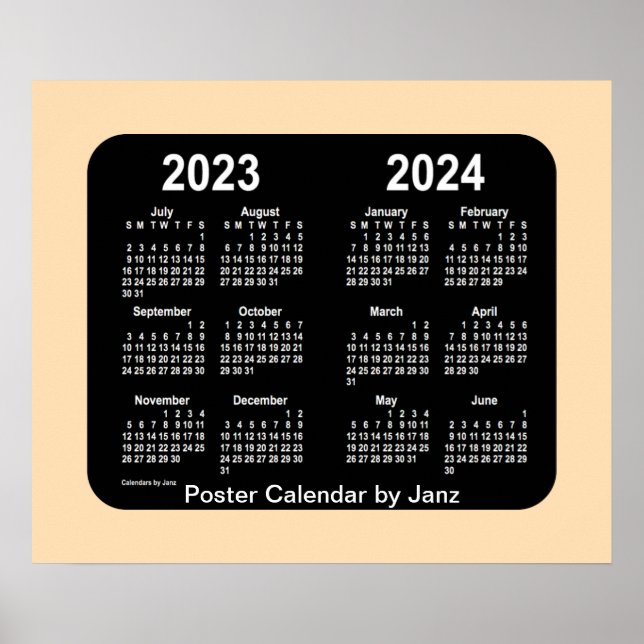 2023-2024 Wheat Neon School Calendar från Janz Poster (Framsidan)