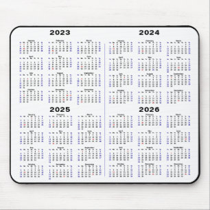2023-2026 Kalenderns minimala 4-årskalender Musmatta