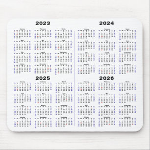 2023-2026 Kalenderns minimala 4-årskalender Musmatta