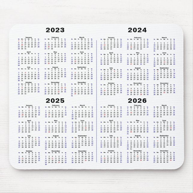 2023-2026 Kalenderns minimala 4-årskalender  Musmatta (Framsidan)