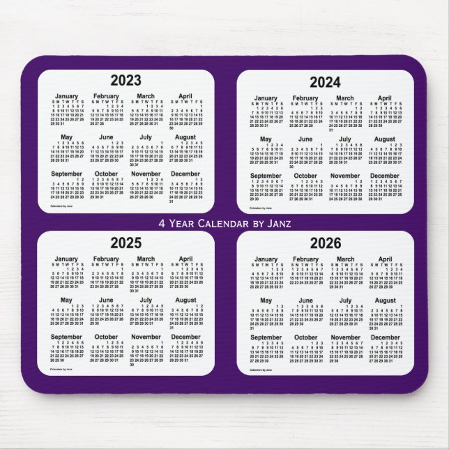2023-2026 Lila 4-årskalender av Janz Mouse Pad Musmatta (Framsidan)