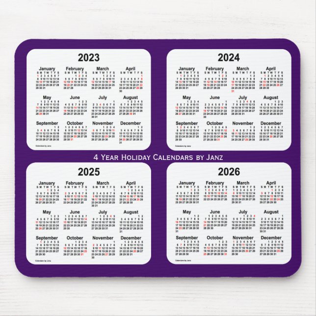 2023-2026 Lila Helgdag Calendar av Janz Musmatta (Framsidan)
