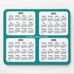 2023-2026 Teal 4 Year Calendar by Janz Mouse Pad Musmatta