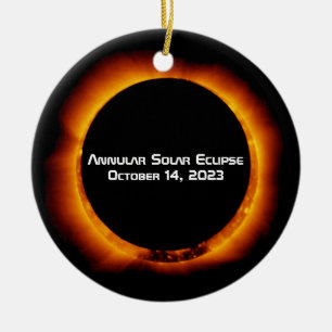 2023 Annular Solar Eclipse Julgransprydnad Keramik