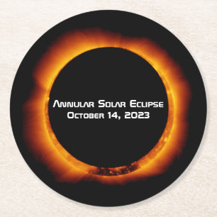 2023 Annular Solar Eclipse Underlägg Papper Rund