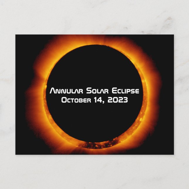 2023 Annular Solar Eclipse Vykort (Framsida)