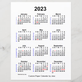 2023 Anpassad höcklig 52-veckors kalender av Janz 