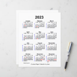2023 Anpassad höcklig 52-veckors kalender av Janz