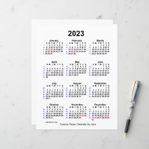 2023 Anpassad höcklig 52-veckors kalender av Janz