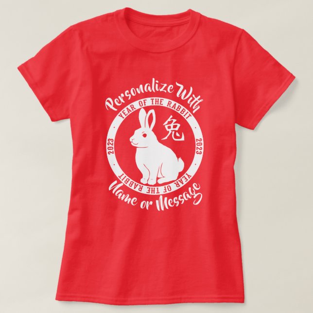 2023 år för kanin T-Shirt (Design framsida)