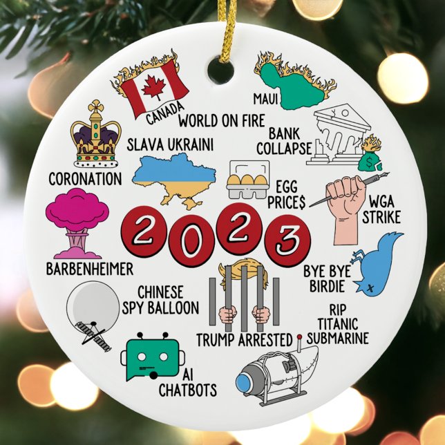 2023 År i recensionen Ceramic jul Ornament (Skapare uppladdad)