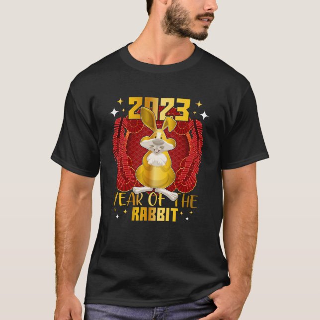 2023 Året för kaninskt Zodiac-tecken Pullov T Shirt (Framsida)