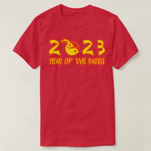 2023 års Gult av kanin Neon T Shirt (Design framsida)