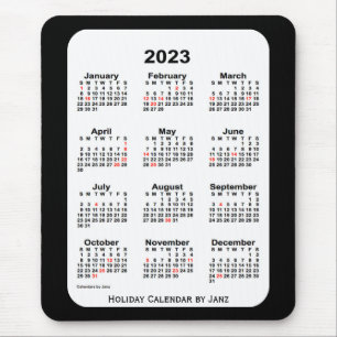 2023 års Helgdag - svart kalender från Janz Musmatta