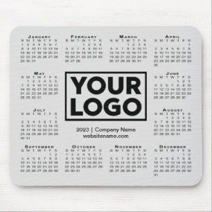2023 års kalender Business Company Logotyp Grått Musmatta