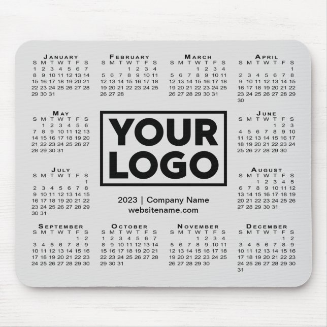2023 års kalender Business Company Logotyp Grått Musmatta (Framsidan)