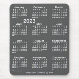 2023 års kalender för träkol - stor utskrift från  musmatta