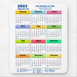 2023 års kalender med offentliga Helgdagar, modern Musmatta