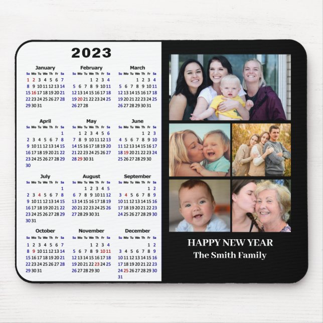 2023 års kalender - minimalistisk fotomodern i 5-f musmatta (Framsidan)