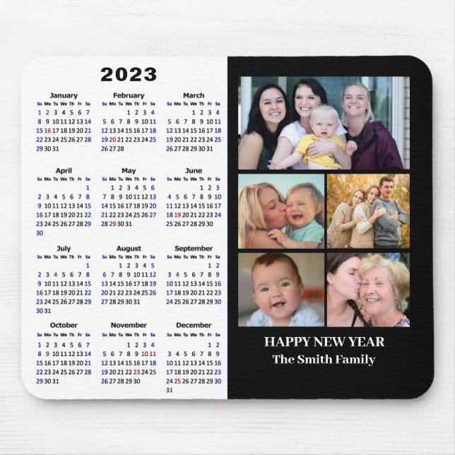 2023 års kalender - minimalistisk fotomodern i 5-f musmatta (Framsidan)