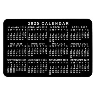 2023 års månadskalender Classic Black and White Magnet