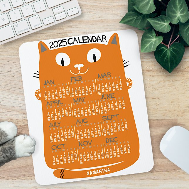 2023 års månatlig kalender Mid-Century Orange Kat Musmatta (Skapare uppladdad)