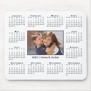 2023 års moderna kalender Ditt foto och Namn on Wh Musmatta