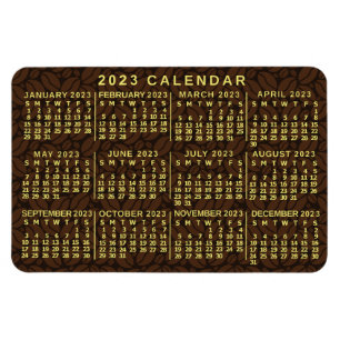 2023 års Mörk av kaffebönor per månad Magnet