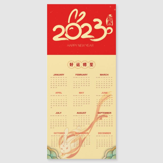 2023 års rödkaninmagnetkalender (Framsida)
