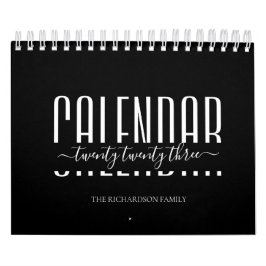 2023 års svartvit, modern, minimalistisk kalender