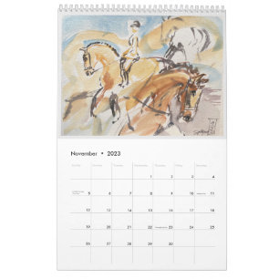 2023 års väggkalender för Susan Payne Equine Art Kalender