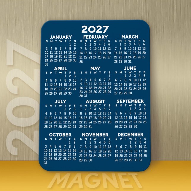 2023 års visningskalender för Fullt - grundläggand Magnet (Modern 2027 Calendar Magnet)
