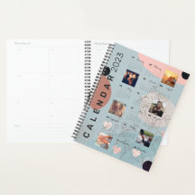 2023 Baby blue Calendar journal , 6 anpassningsbar