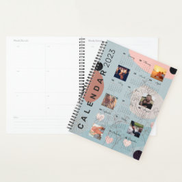 2023 Baby blue Calendar journal , 6 anpassningsbar