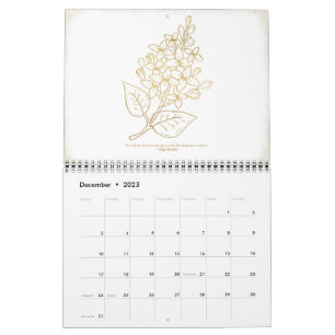 2023-Blommigtens väggkalender GULD Kalender