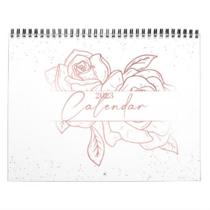 2023-Blommigtens väggkalender ROSA Kalender