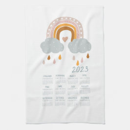 2023 Boho Rainbow Tea Towel Calendar Decor Kökshandduk