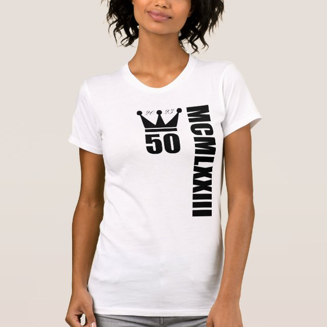 2023 Born 1973 Romerska siffror 50-årsdagen T Shirt (Framsida)