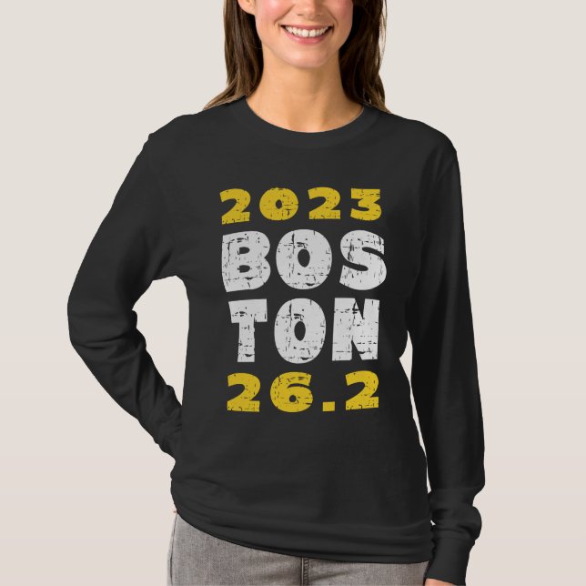 2023 Boston 26 2 Miles Running Training Qualifier  T Shirt (Framsida)