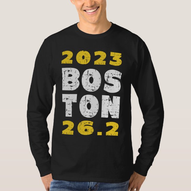 2023 Boston 26 2 Miles Running Training Qualifier  T Shirt (Framsida)