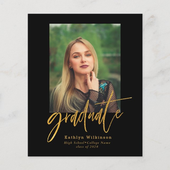 2023 BUDGET Elegant Guld 5 Fotograminbjudan Flygblad (Framsidan)