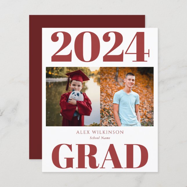 2023 BUDGET Red Modern 2 Photo Grad-meddelande (Fram/baksida)
