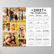 2023 Calendar 6 Photo Collage Personlig Poster