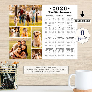 2023 Calendar 6 Photo Collage Personlig Poster